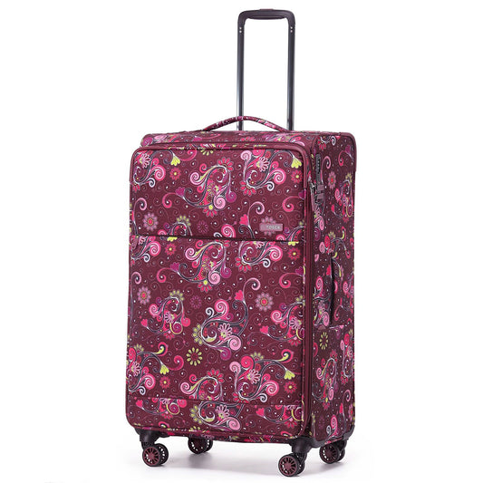 Tosca So Lite 79 cm 4-Wheel Expandable Suitcase - Wine Paisley