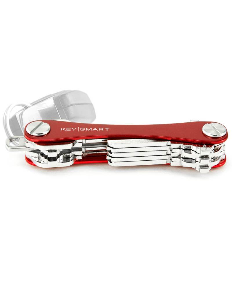 KeySmart Aluminium Key Holder - Holds Up to 8 Keys - Red