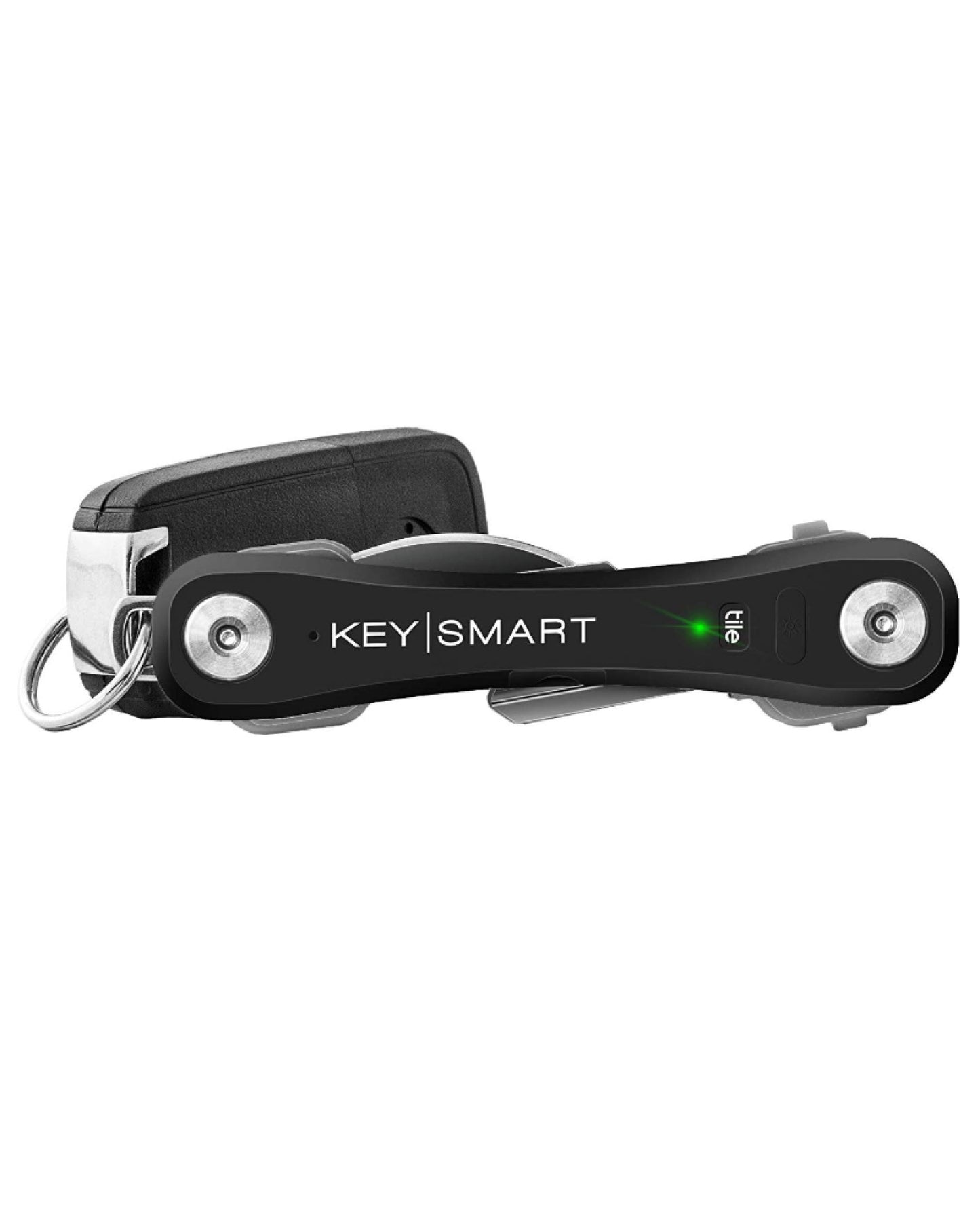 KeySmart Pro Key Holder with Tile Smart Location Tracking - Holds Up to 10 Keys - Black