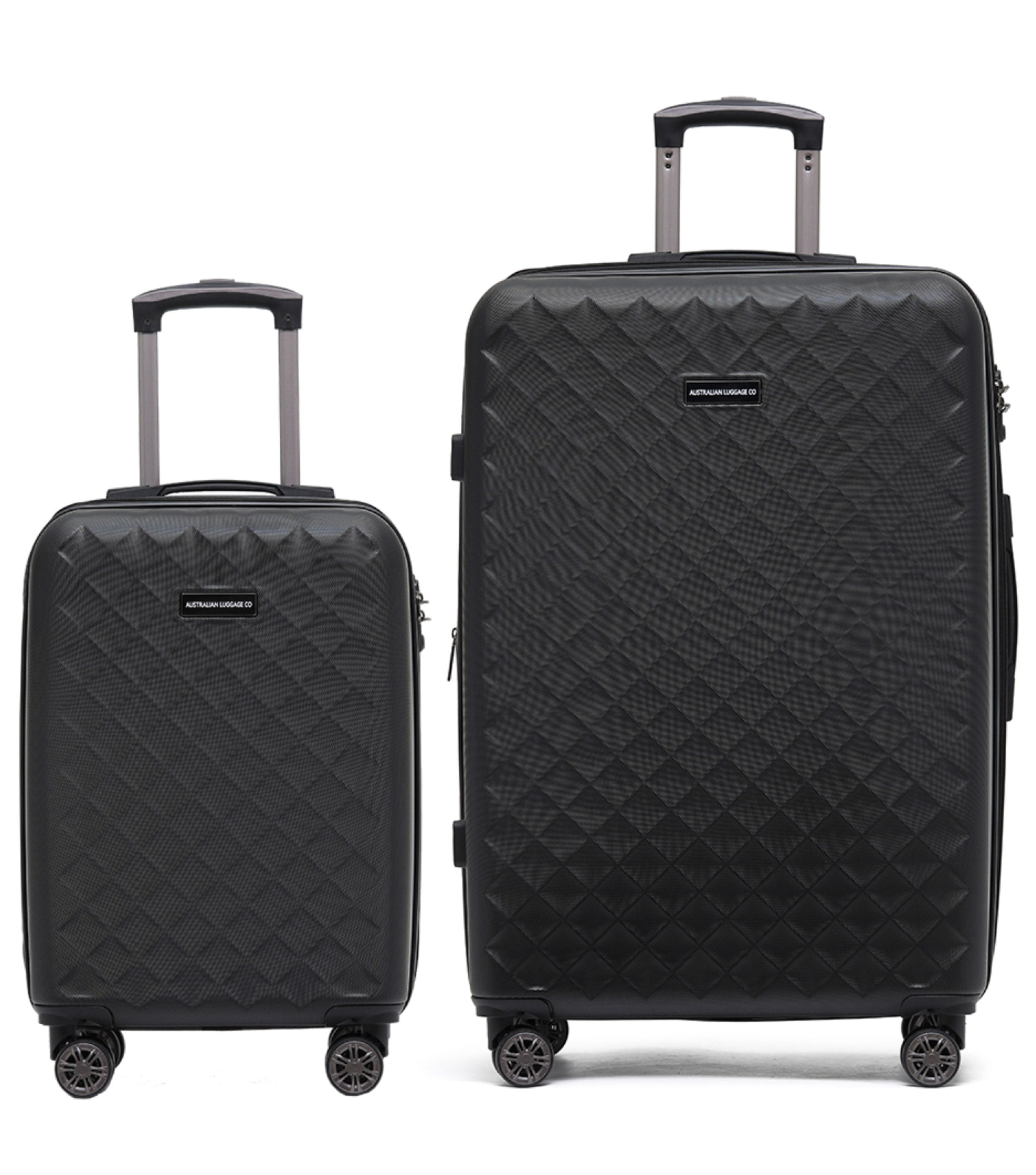 Aus Suitcase Venice 4 Wheel Expandable Suitcase Set of 2 Black Carr Travel Universe