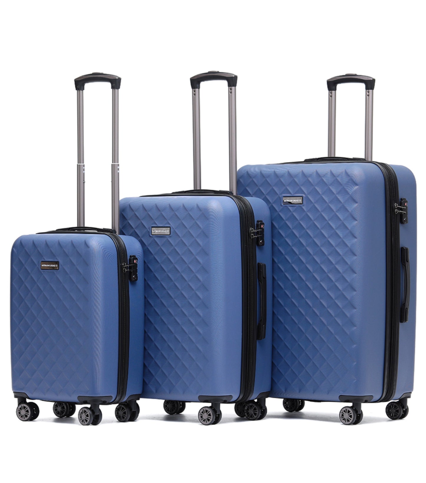 Aus Luggage Venice 4-Wheel Expandable Luggage Set of 3 - Indigo (Small, Medium and Large)