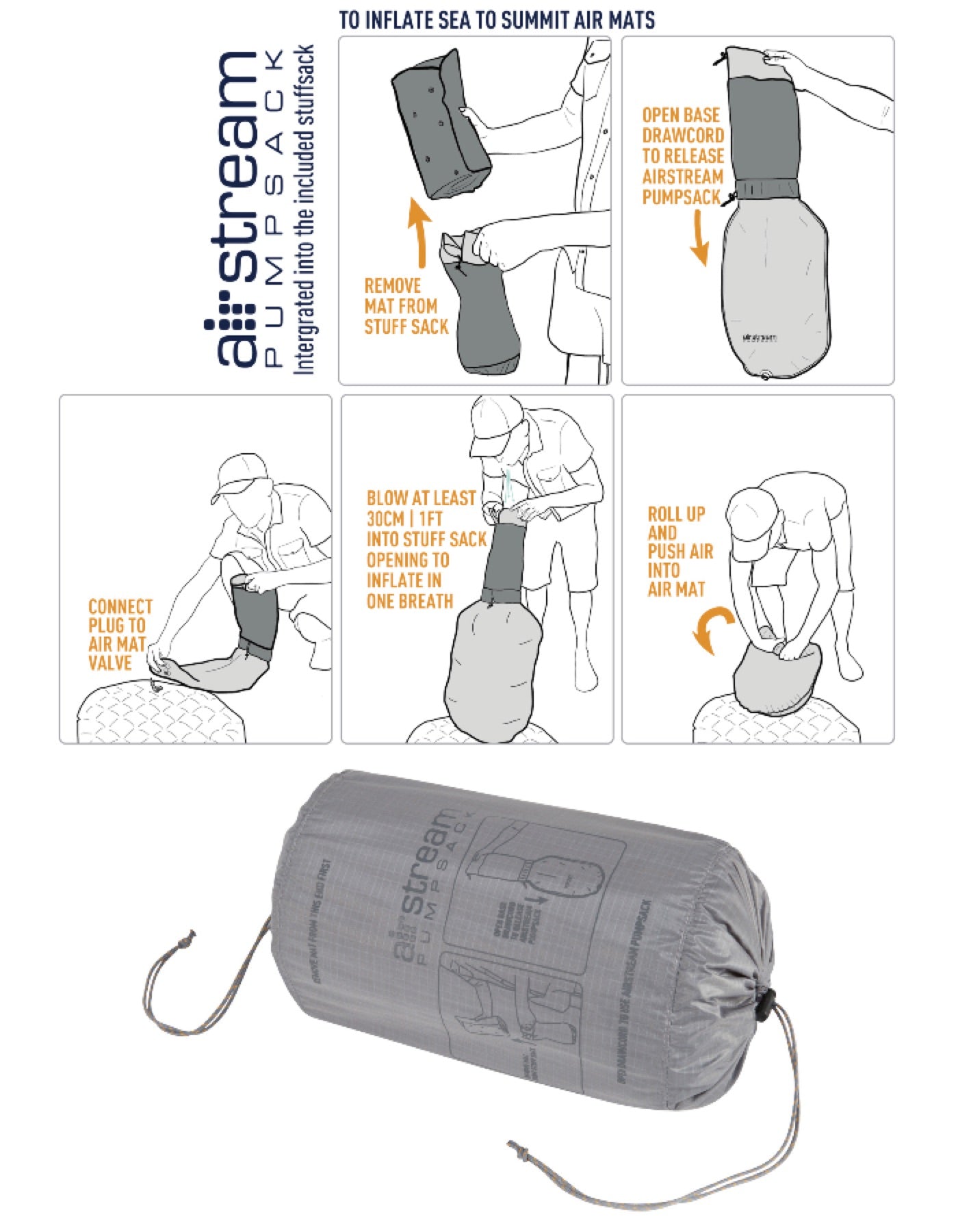 Sea to Summit Ether Light XT Insulated Sleeping Mat with Airstream Pumpsack - Small - Grey