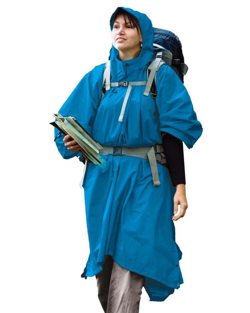 70D Nylon Waterproof Tarp / Poncho - Blue