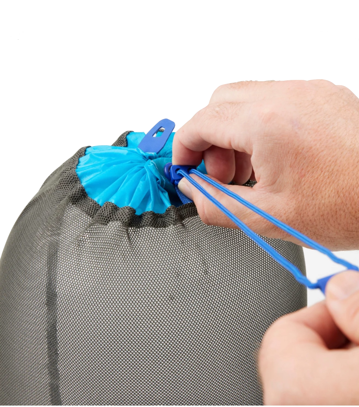 Unique tear-proof drawcord throat with two super-strong hypalon pull-tabs for easy operation