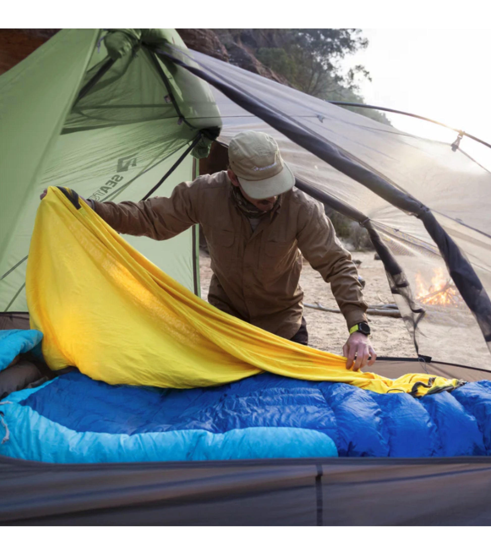 the Reactor liner extends the performance of your sleeping bag and sleeping mat in colder conditions