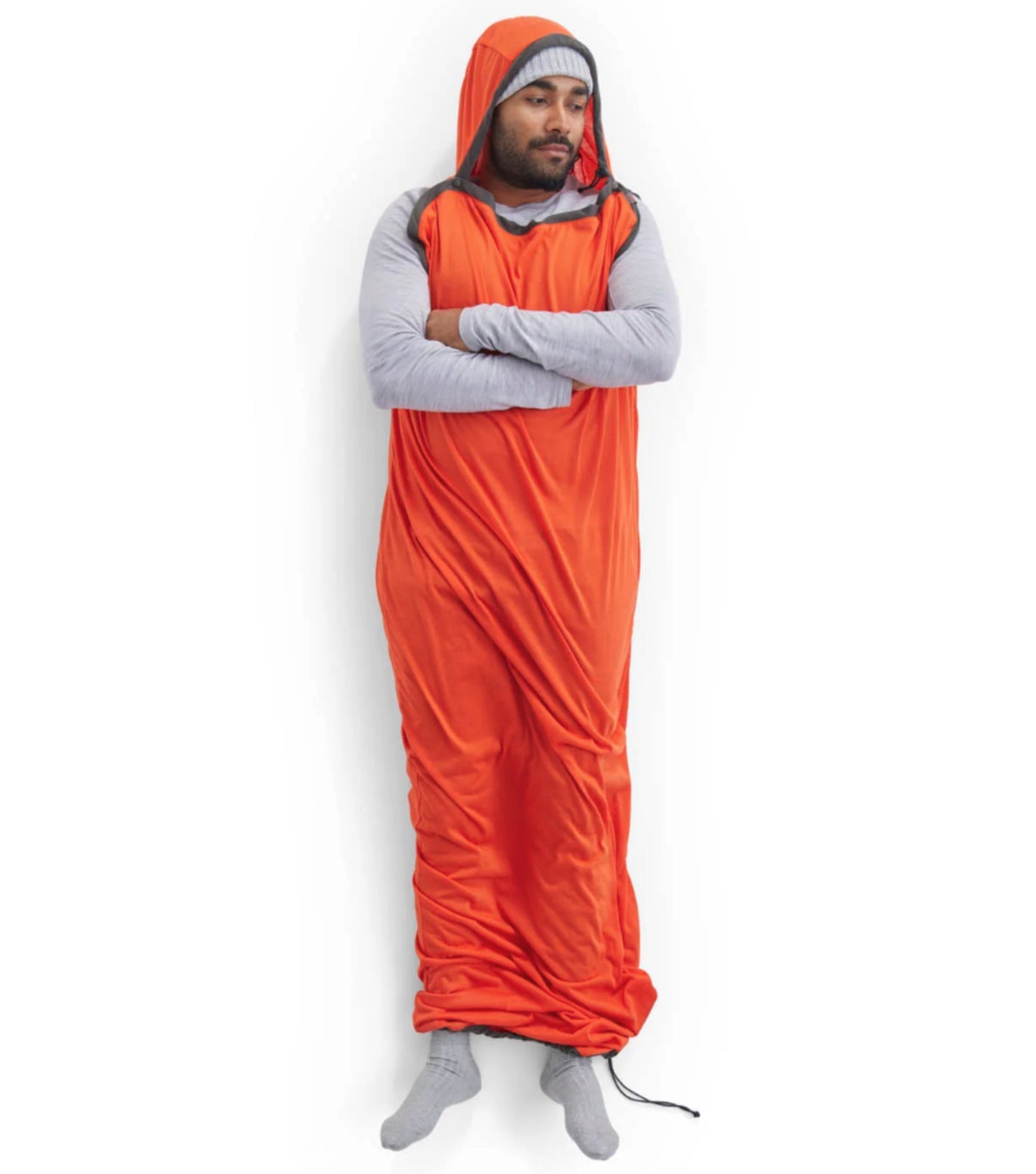 Knitted fabric provides incredible stretch and freedom of movement in this mummy-shaped liner and works seamlessly with sleeping bags of any shape