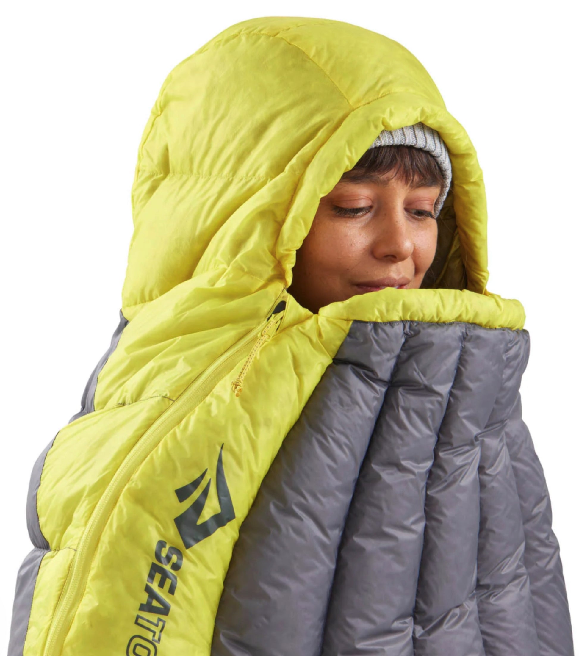 technical hood and zipper draft tube prevent precious warmth from escaping