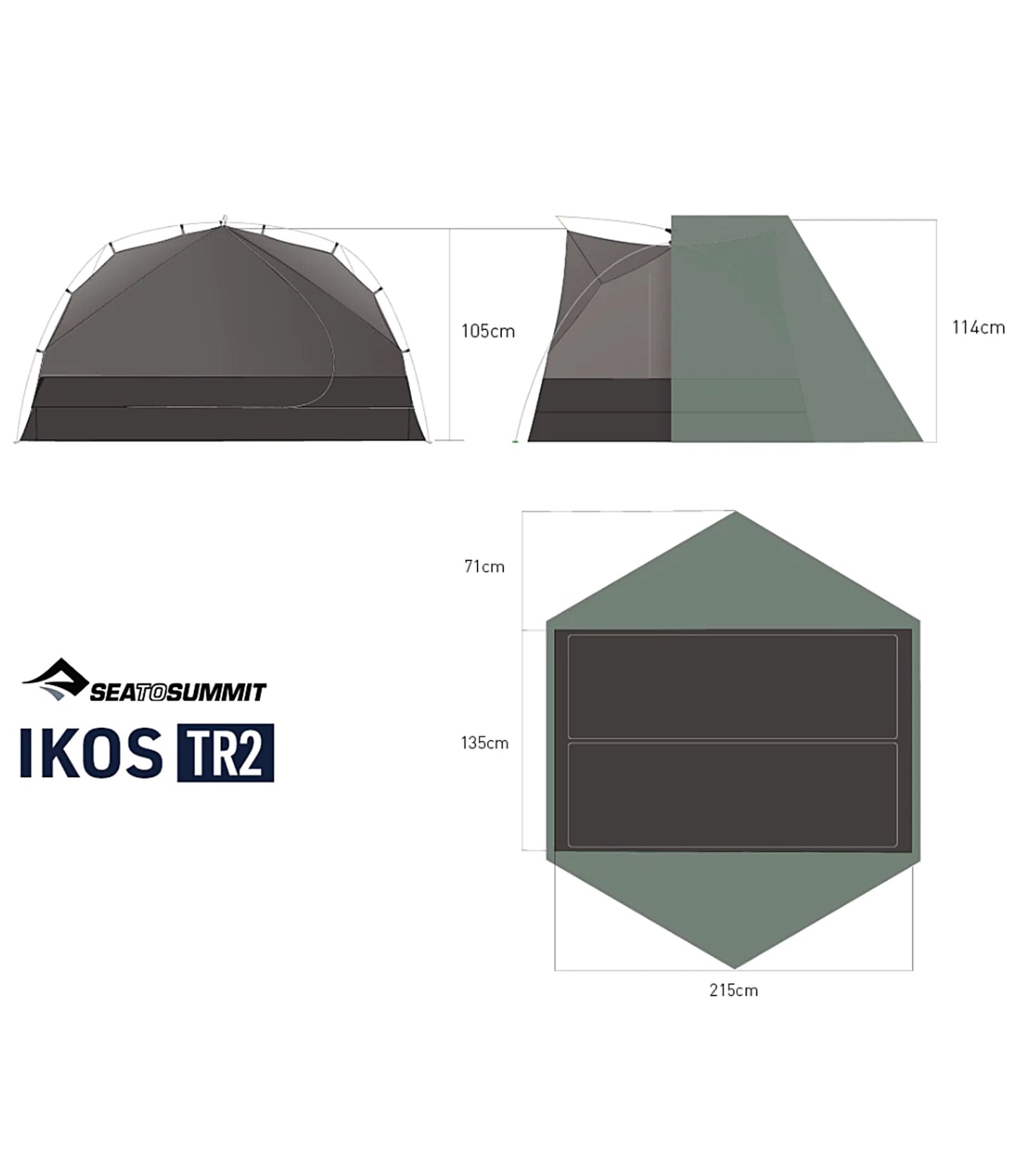 Sea To Summit Ikos TR2 Ultralight Tent (2 Person) - Laurel Wreath