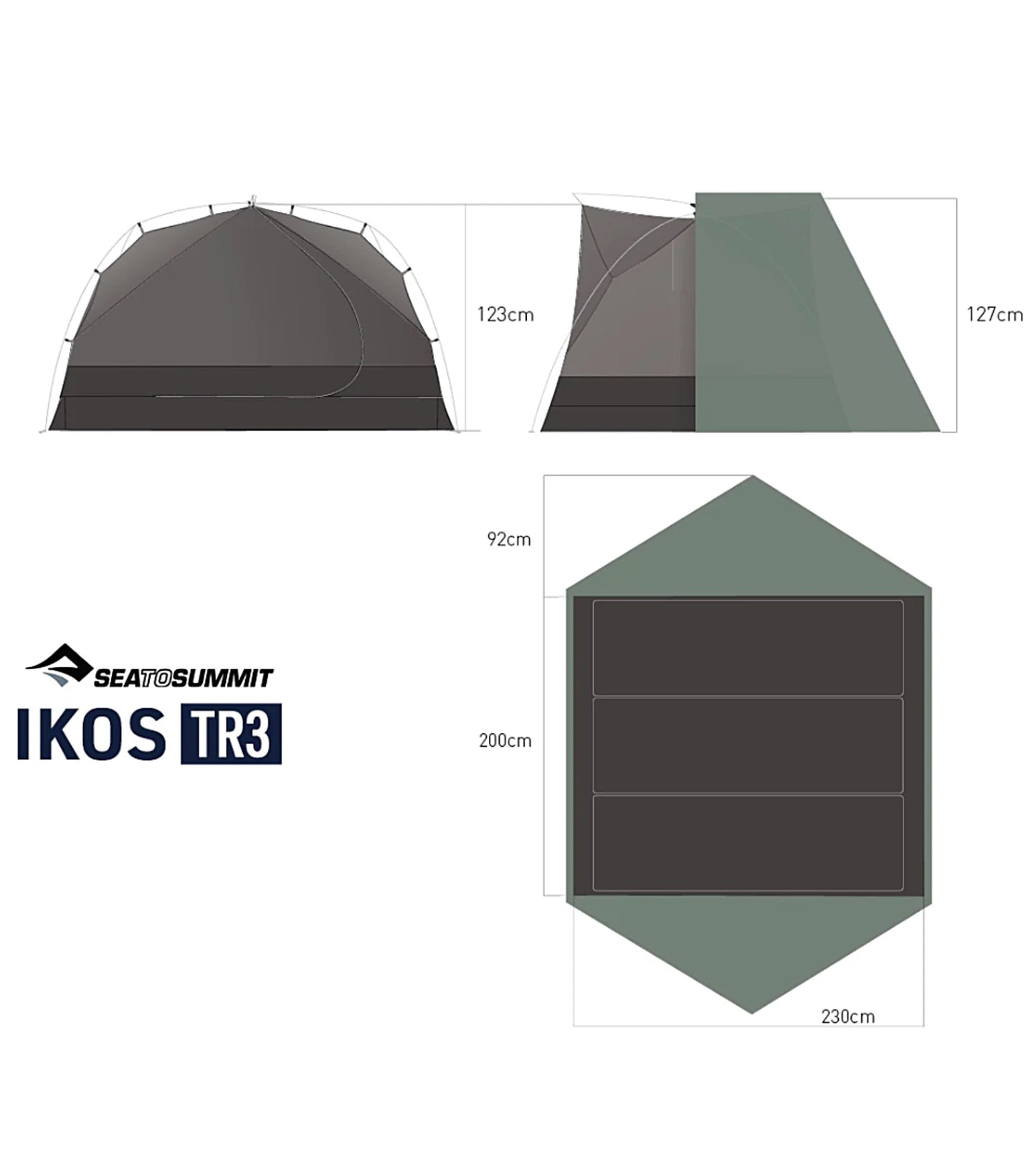 Sea To Summit Ikos TR3 Ultralight Tent (3 Person) - Laurel Wreath