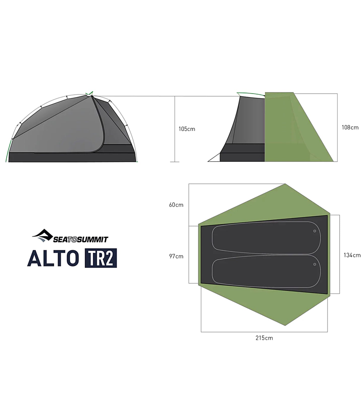 Sea To Summit Alto TR2 Ultralight Tent (2 Person) - Green