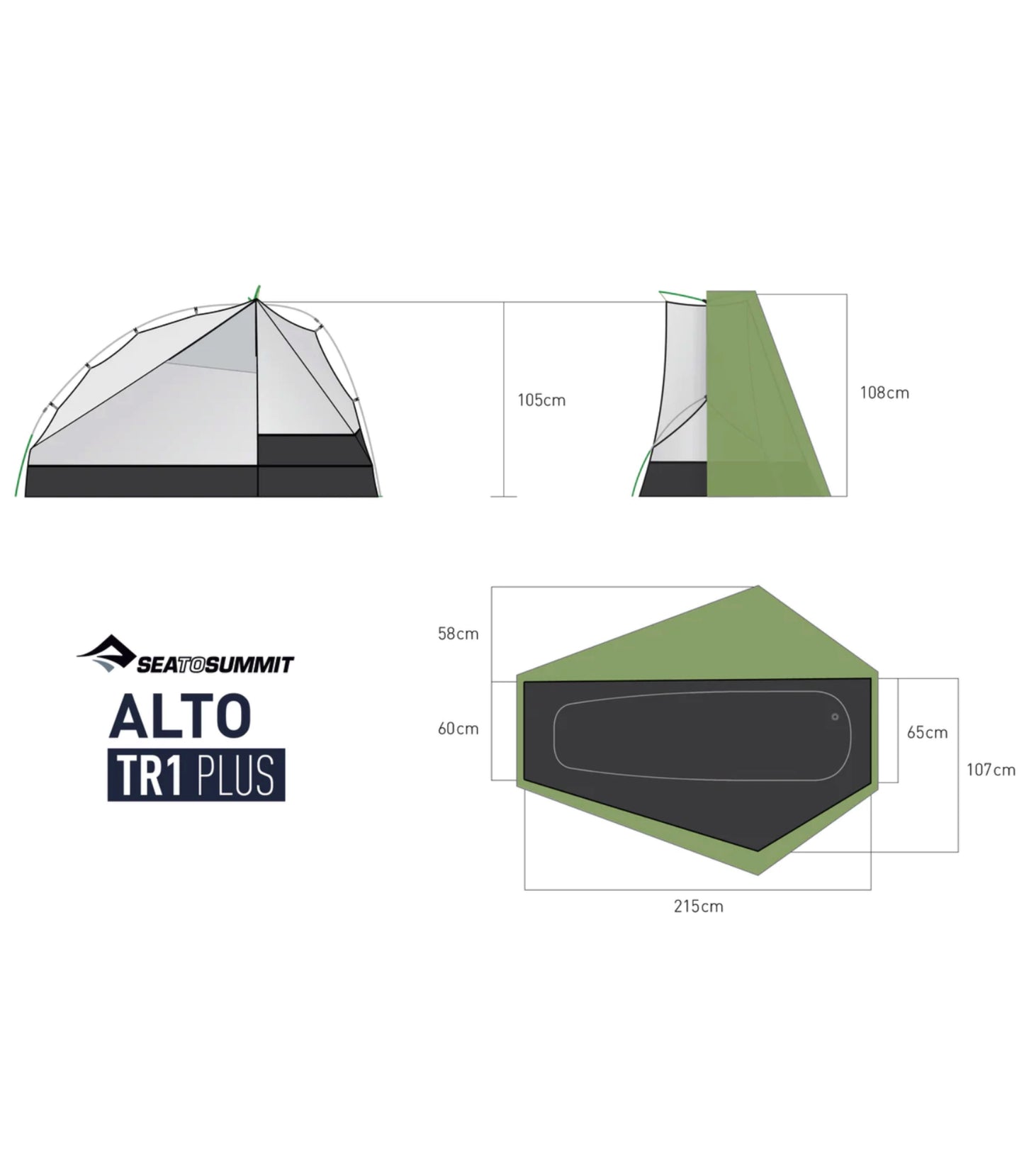 Sea To Summit Alto TR1 PLUS Ultralight Tent (1 Person) - Green