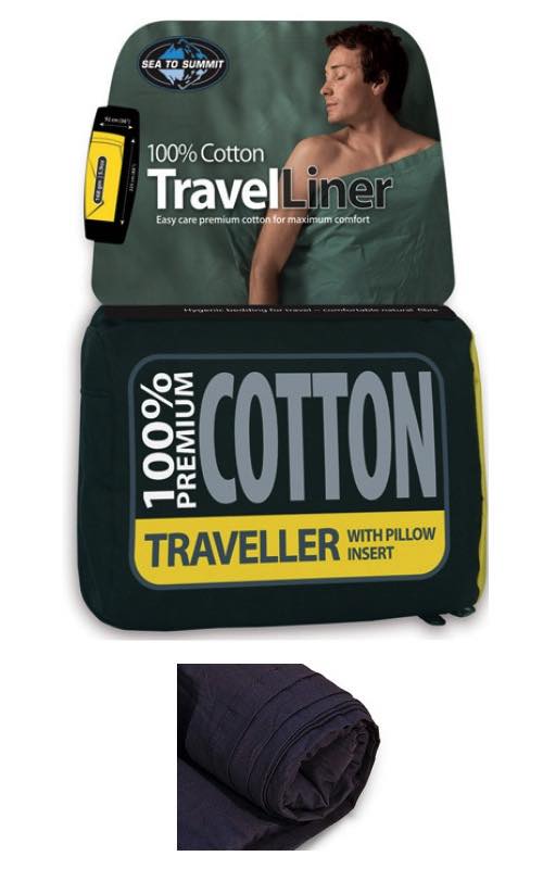 Product Image : Travel Sleep Liner : Cotton Traveller with Pillow Insert by Sea to Summit (comes in a random colour)