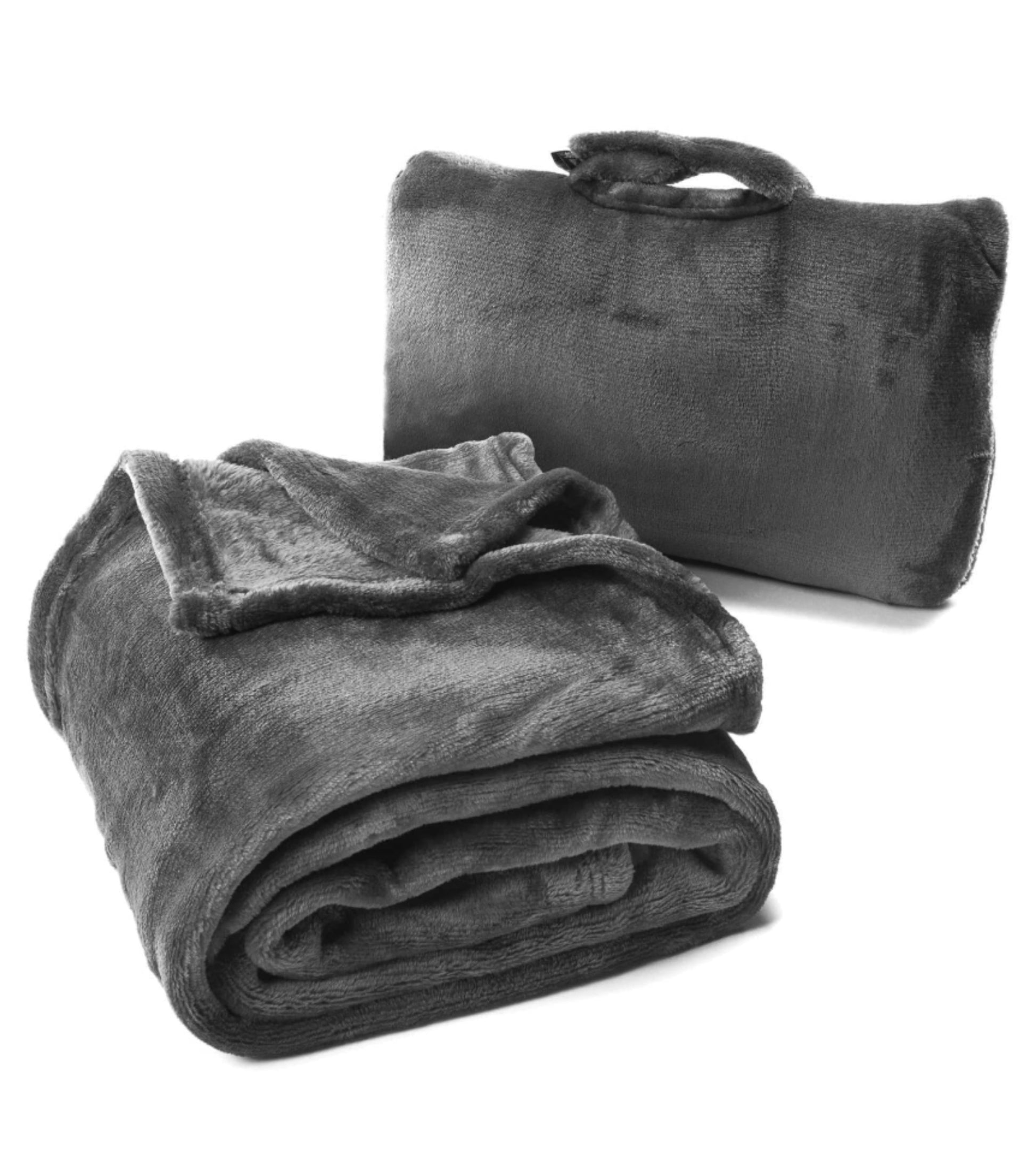 Cabeau Fold 'n Go 4-In-1 Blanket, Travel Pillow, Seat Cushion and Lumbar Support - Charcoal