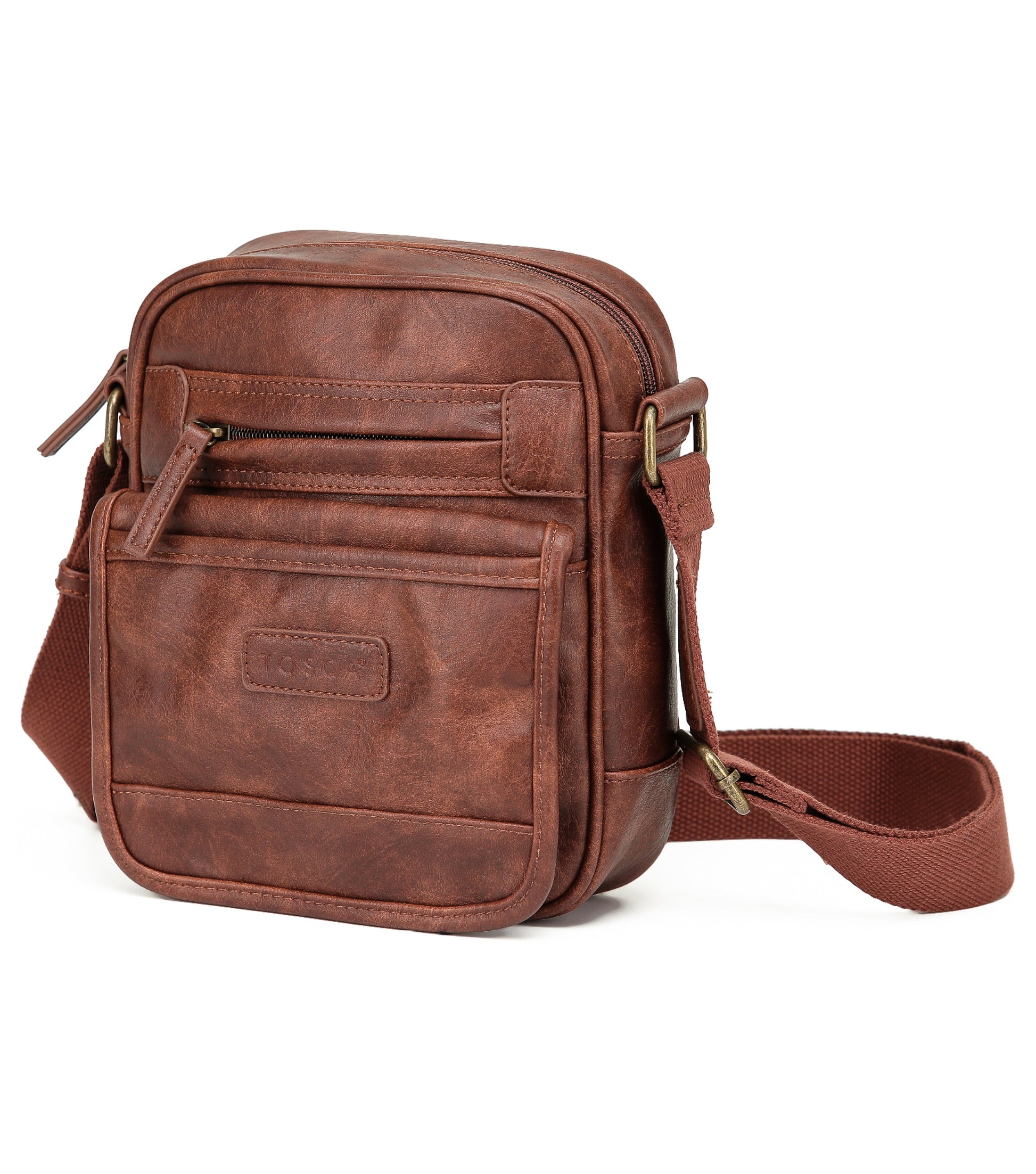 Tosca Vegan Leather Crossbody Bag - Brown