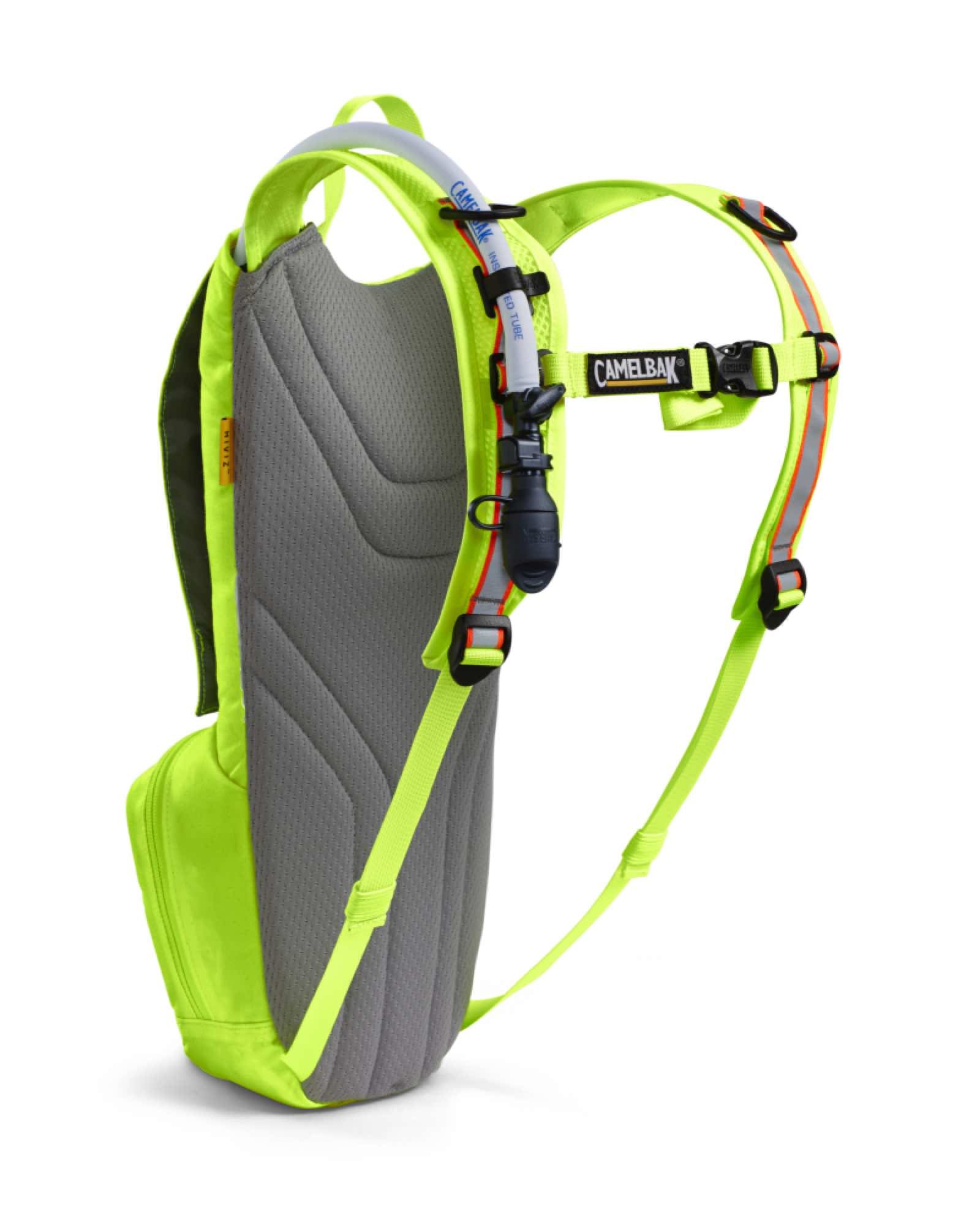 CamelBak Ambush 3L Hi-Viz Hydration Pack - Lime - Rear view