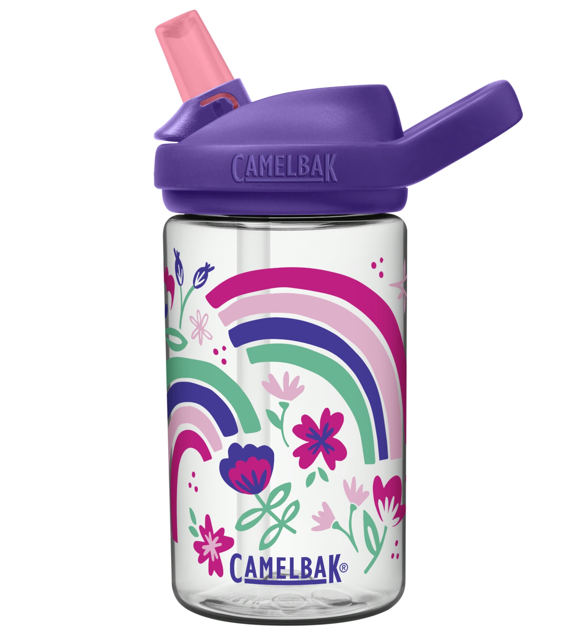 CamelBak Eddy+ Kids 400ml Drink Bottle - Rainbow Floral (Recycled Material)