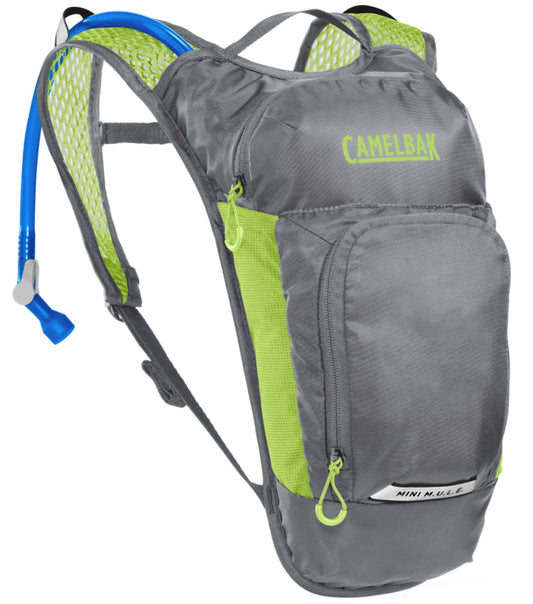 Camelbak Mini MULE 1.5L Kids Sports Hydration Pack - Metal Grey / Green