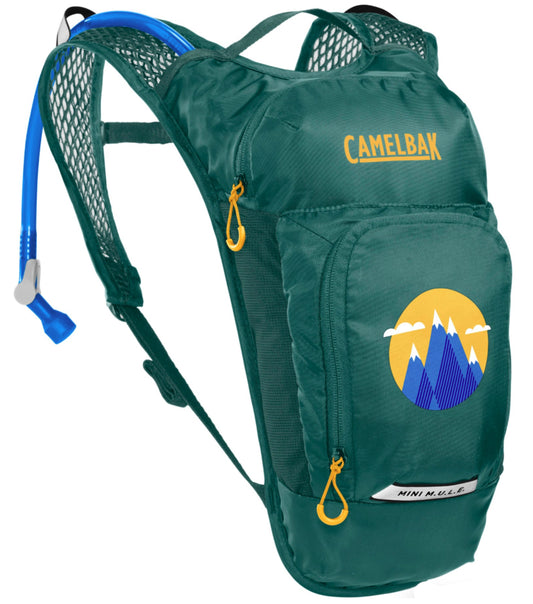 Camelbak Mini MULE 1.5L Kids Sports Hydration Pack - Green / Mountains