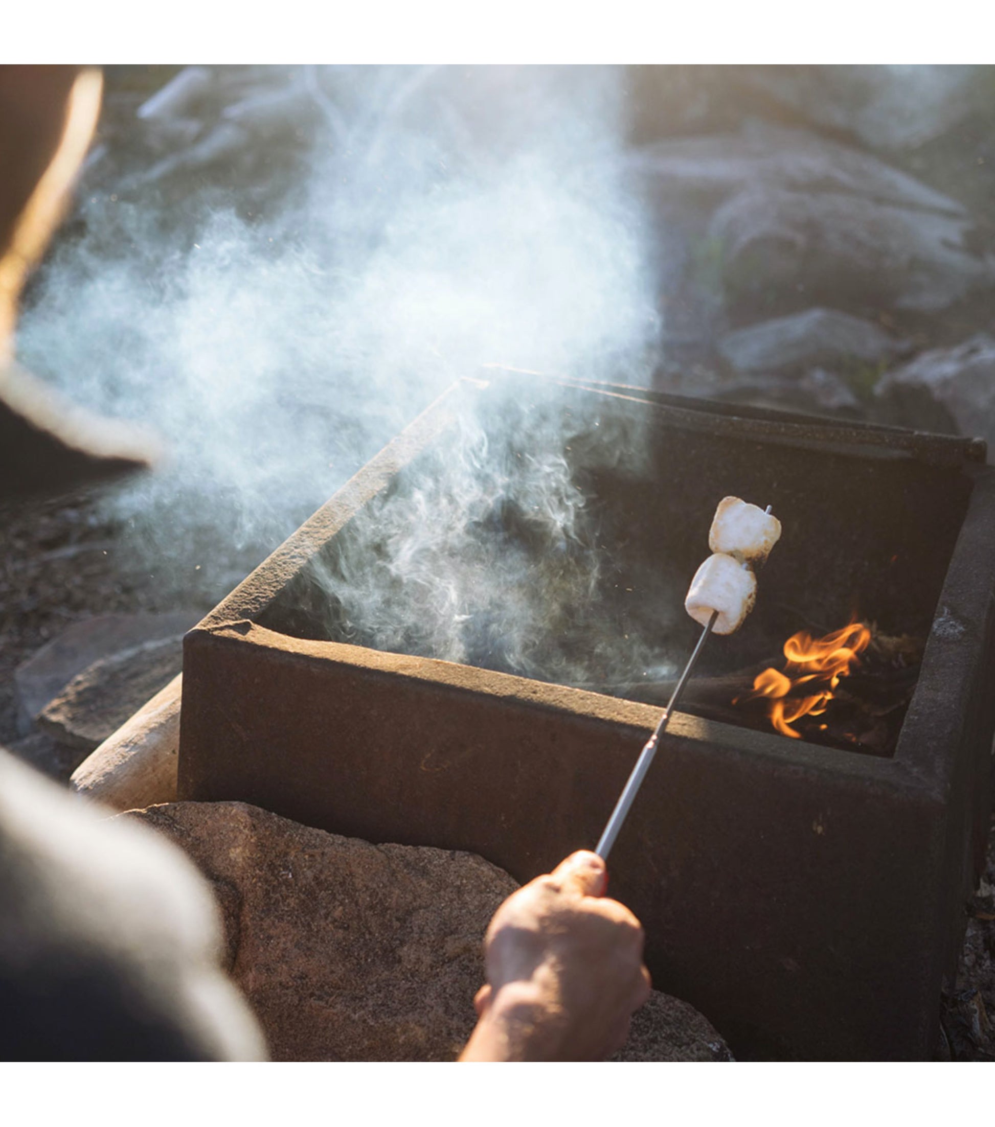 Thumb roller to evenly cook food like marshmallows