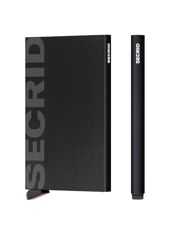 Secrid Cardholder Laser Logo Brushed Black (Front and Side)