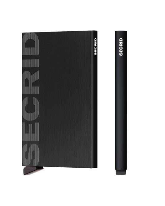 Secrid Cardholder Laser Logo Brushed Black (Front and Side)