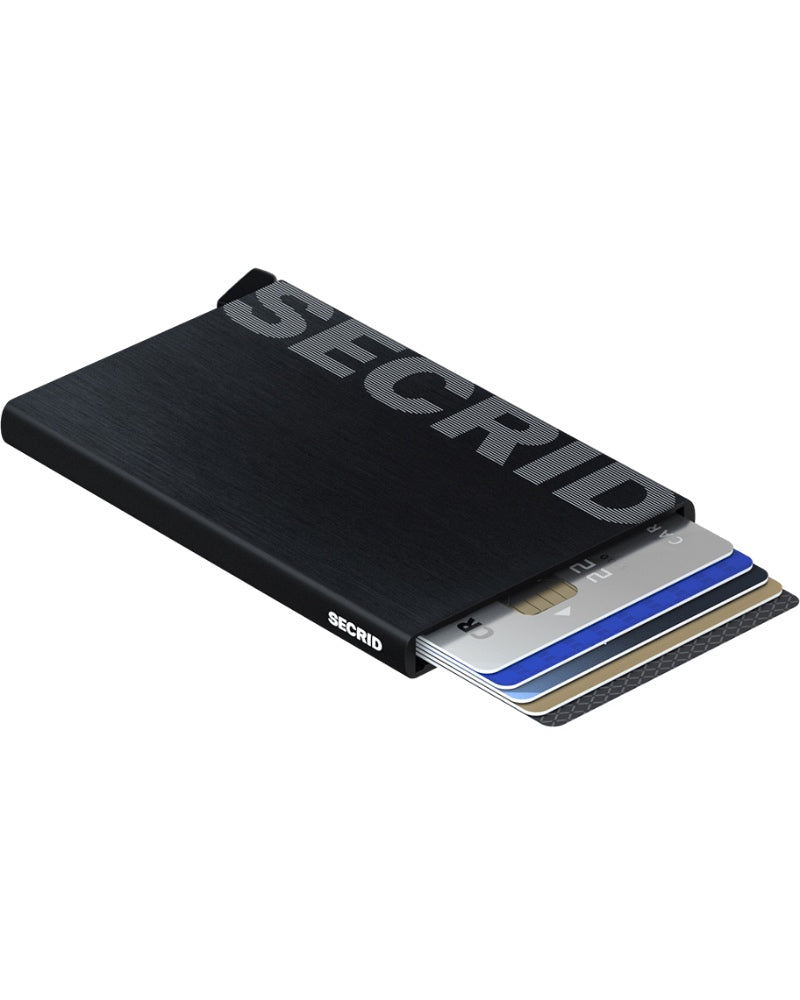 Secrid Cardholder Laser Logo Brushed Black (Open)