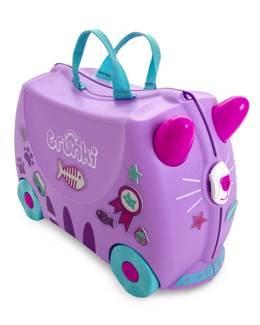 Trunki Cassie Cat - Ride on Suitcase / Luggage - Carry-on Bag - Purple