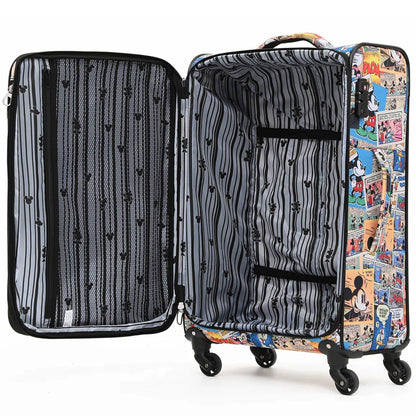 Disney Comic 50 cm 4 Wheel Carry-On Soft Suitcase - Mickey Print