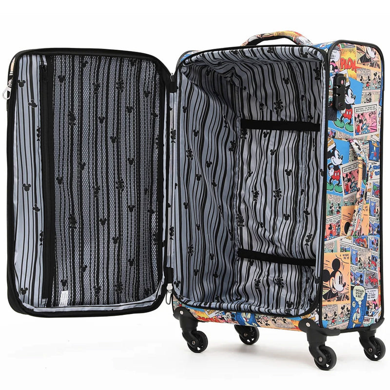 Disney Comic 50 cm 4 Wheel Carry-On Soft Suitcase - Mickey Print