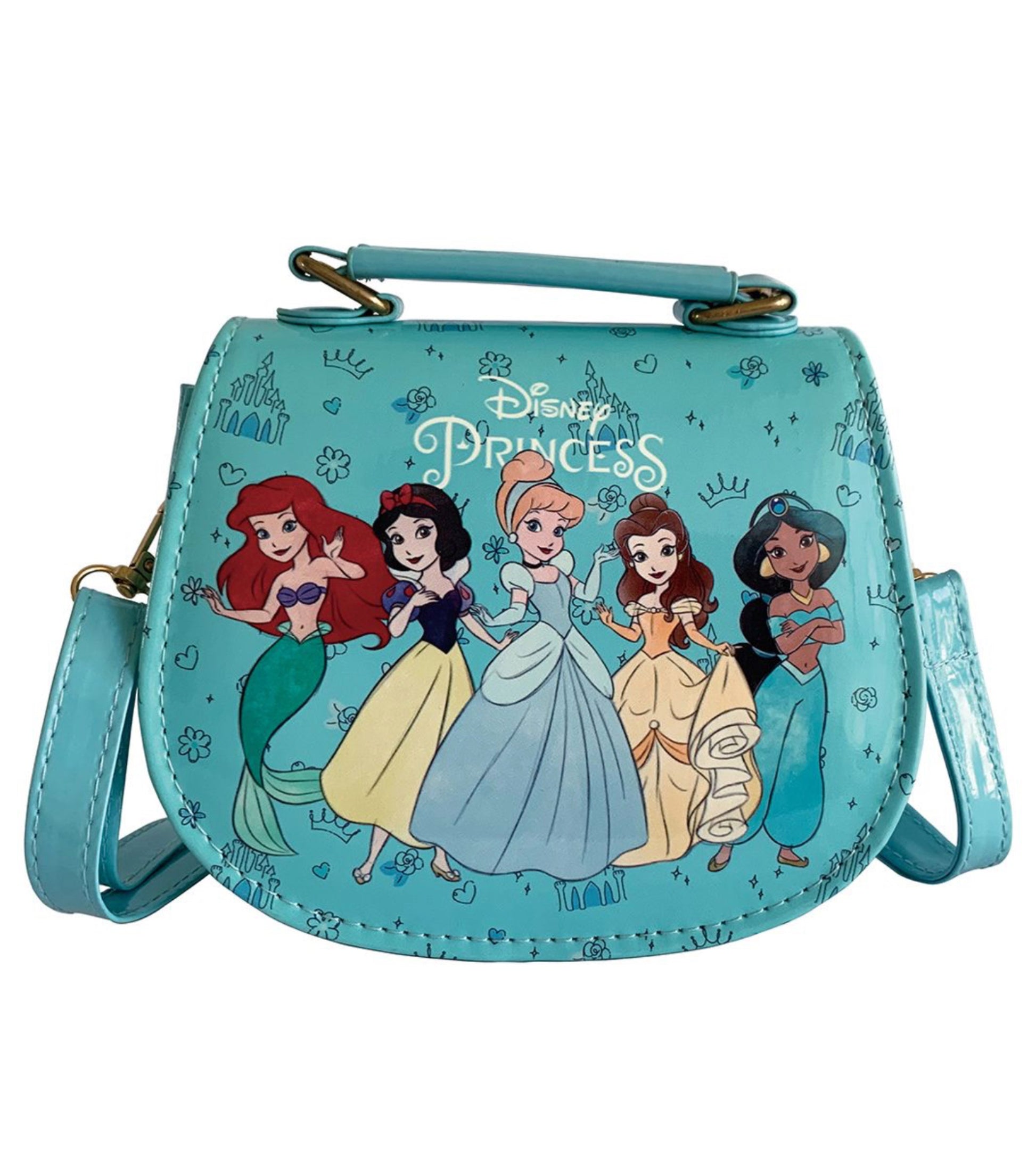 Disney Princesses Handbag with Shoulder Strap - Light Blue