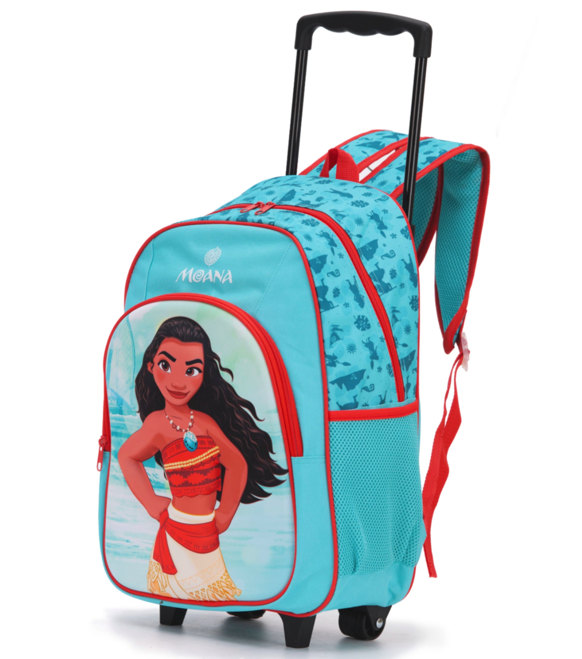 Disney Moana Kids 17" Wheeled Backpack with 3D Front Panel - Blue