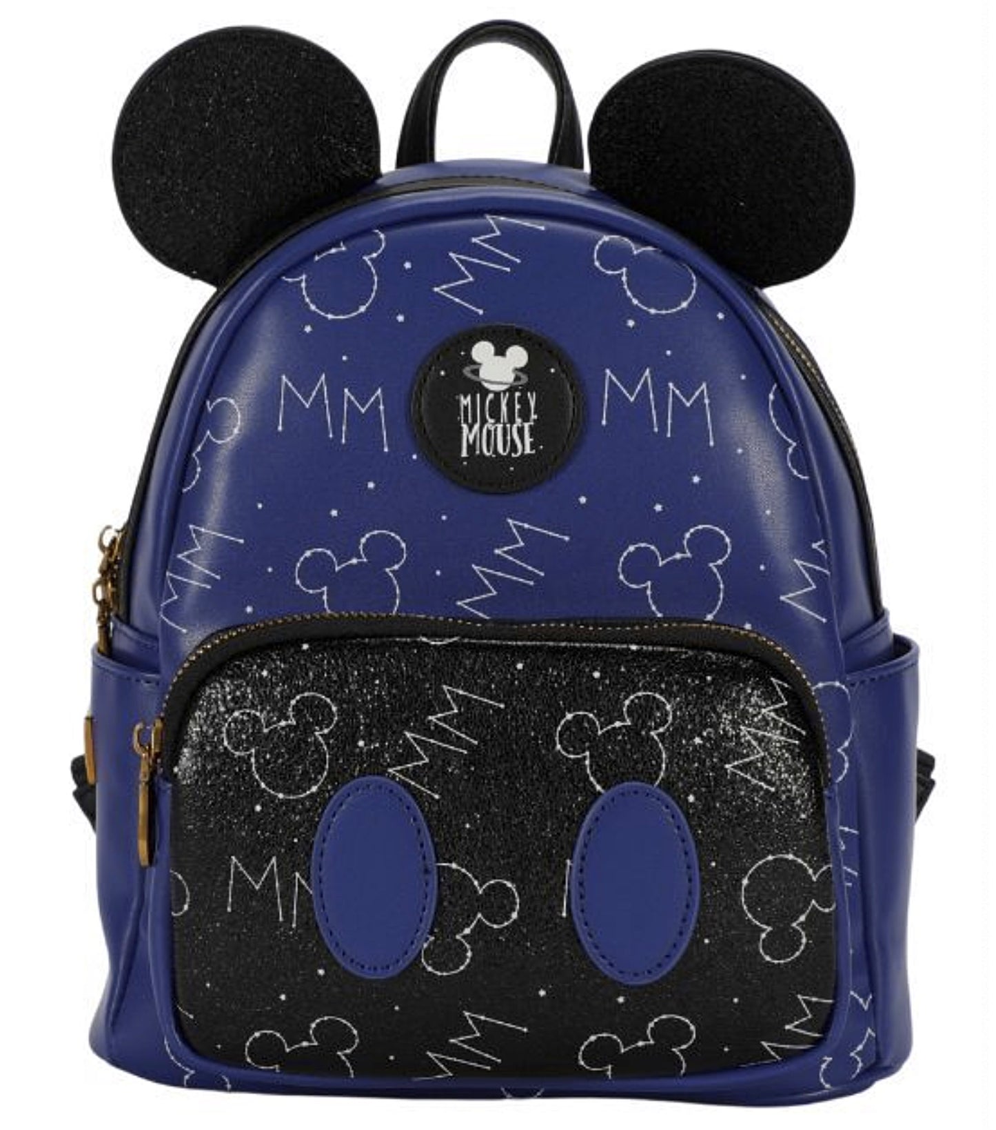 Disney Mickey Deluxe Mini Backpack with Ears - Black / Blue