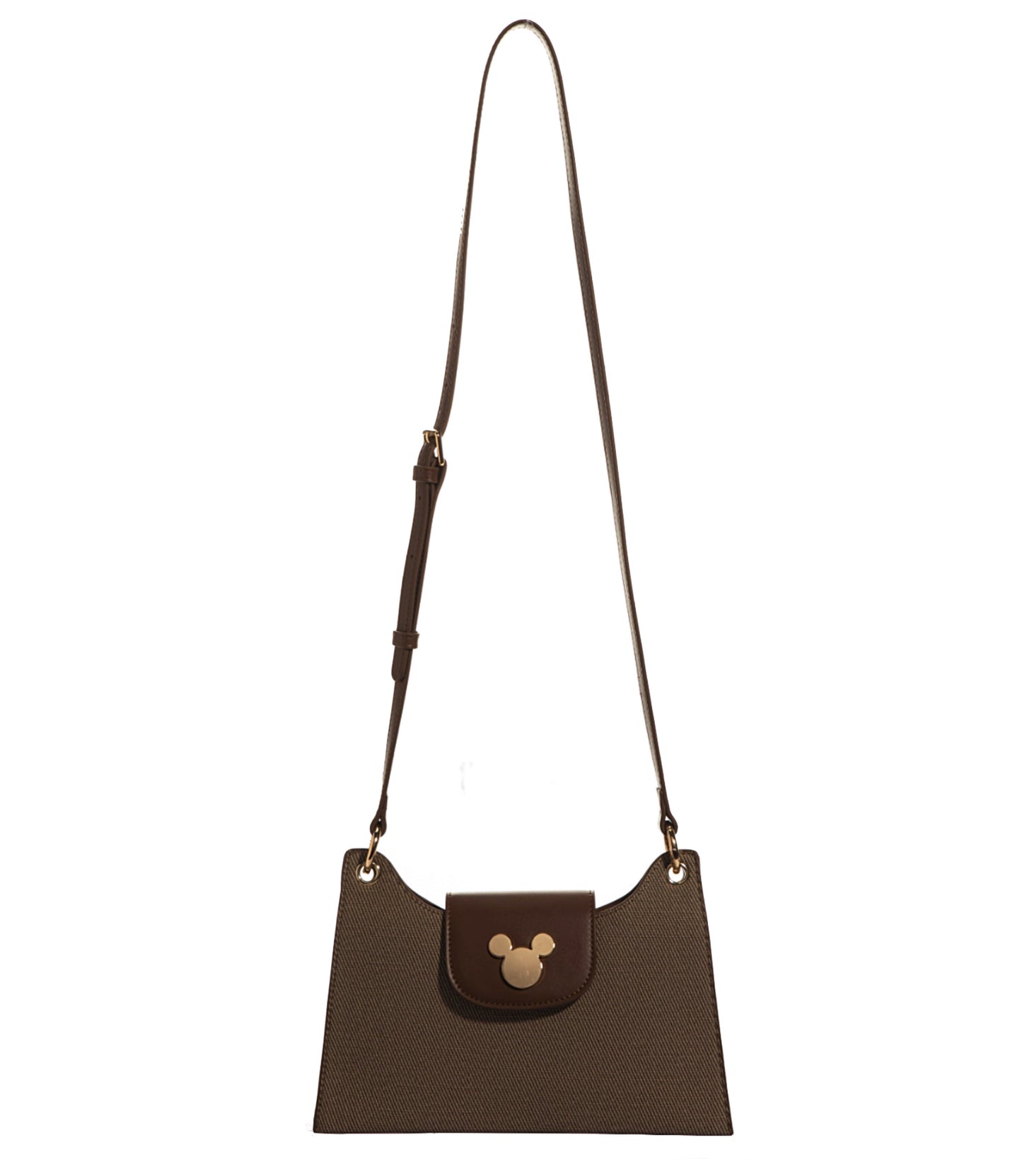 Disney Mickey Canvas Satchel Handbag - Brown