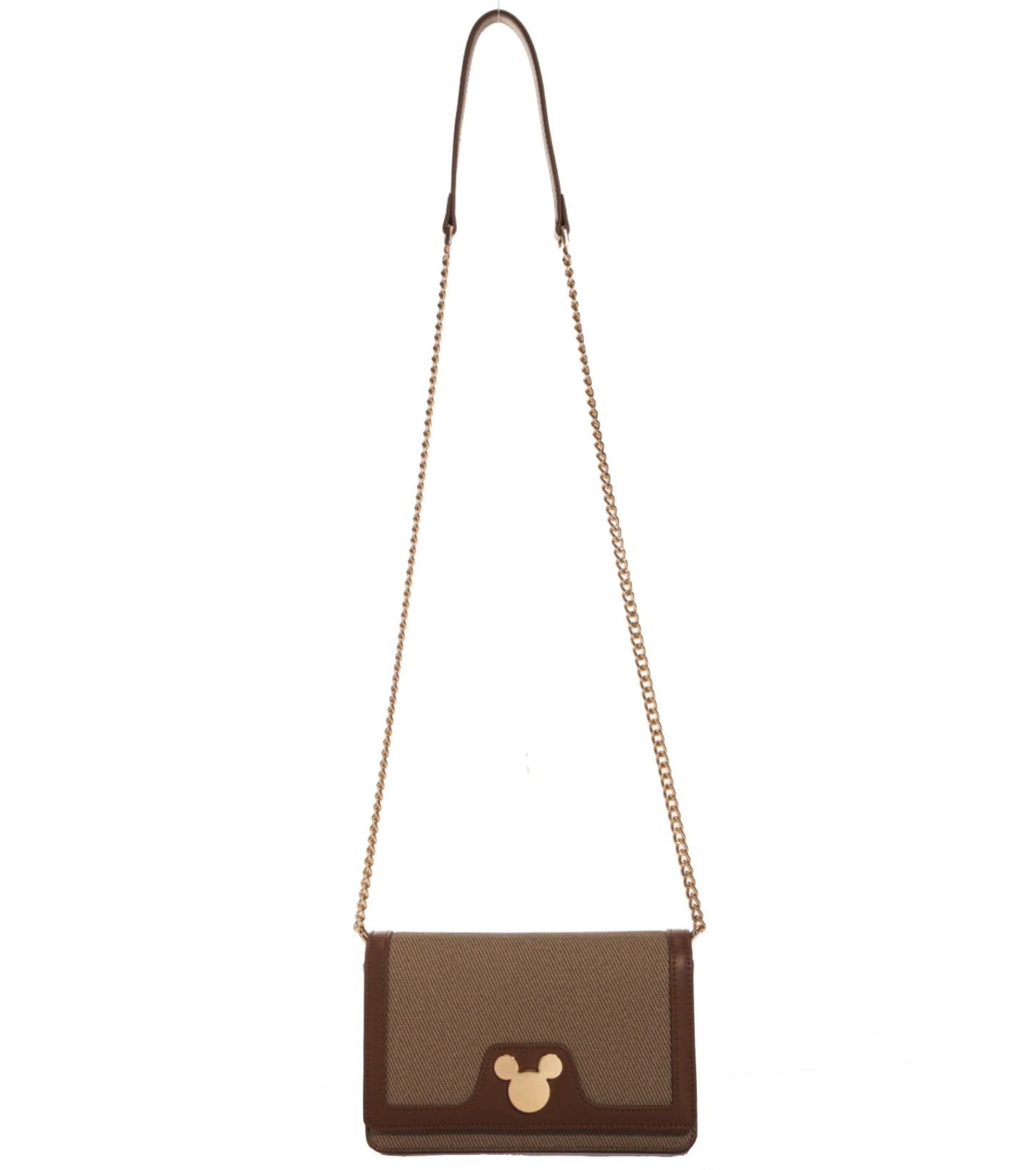 Disney Mickey Canvas Handbag - Brown