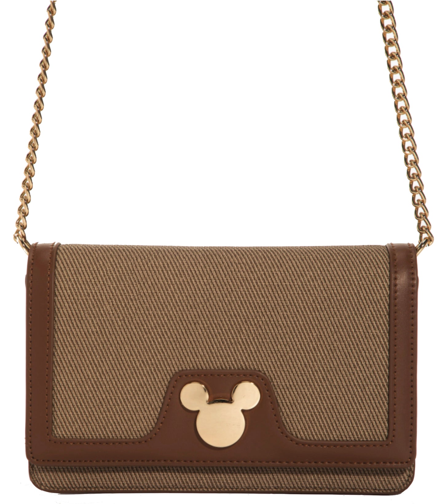 Disney Mickey Canvas Handbag - Brown