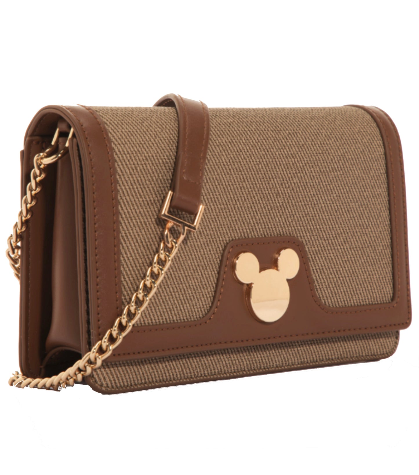 Disney Mickey Canvas Handbag - Brown