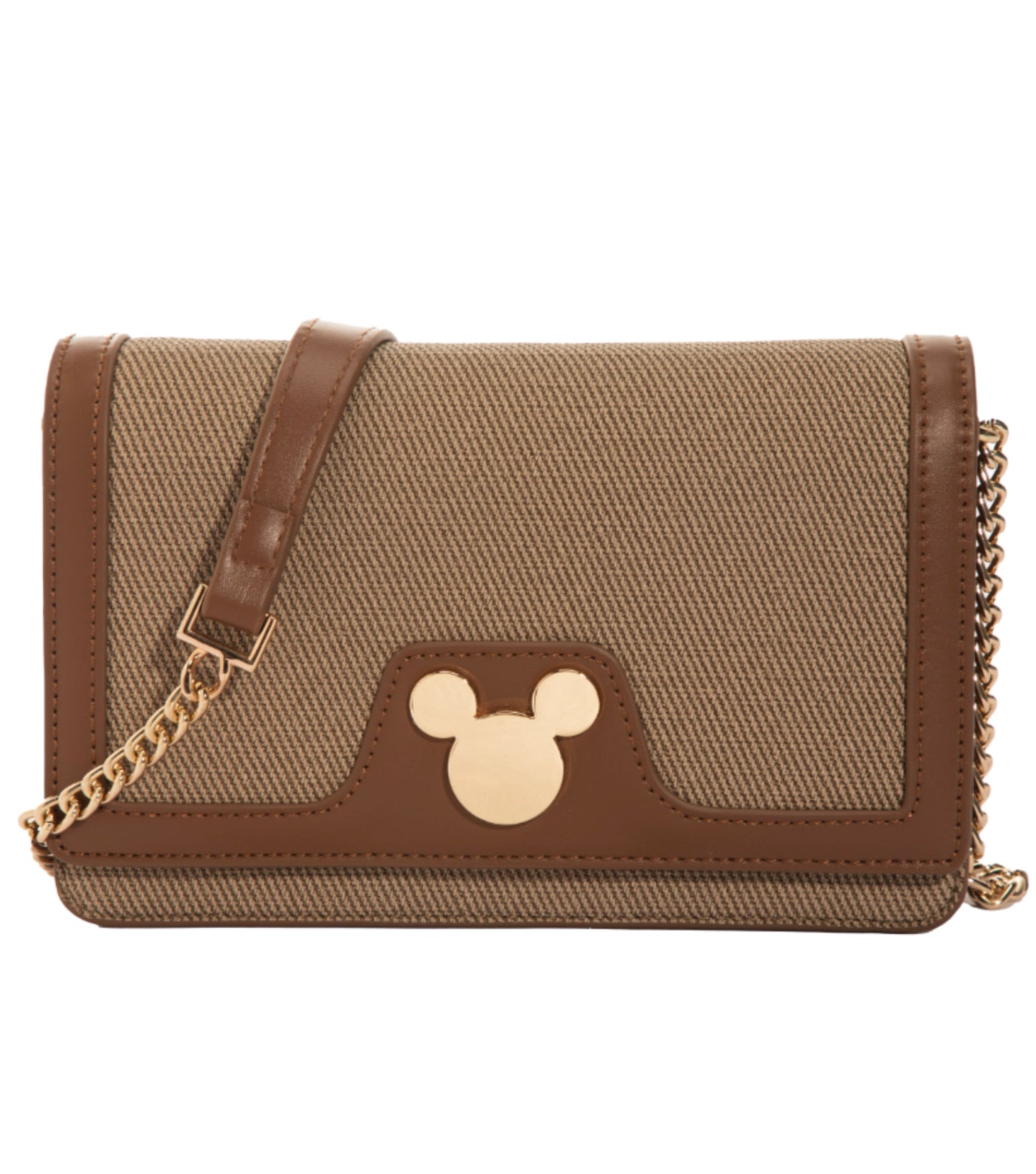 Disney Mickey Canvas Handbag - Brown