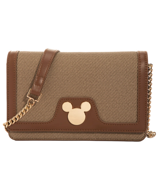 Disney Mickey Canvas Handbag - Brown