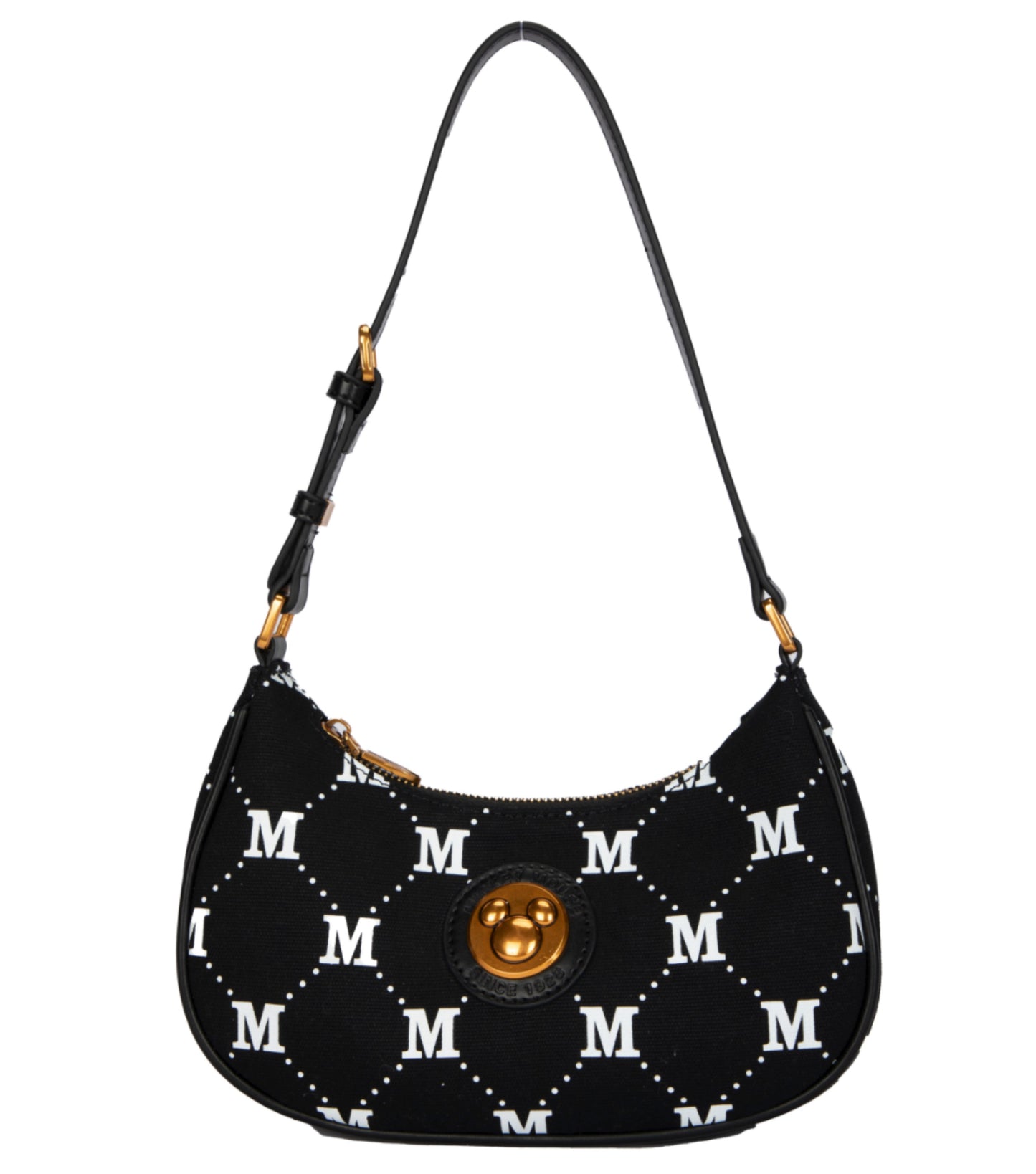 Disney Mickey Monogram Canvas Handbag - Black