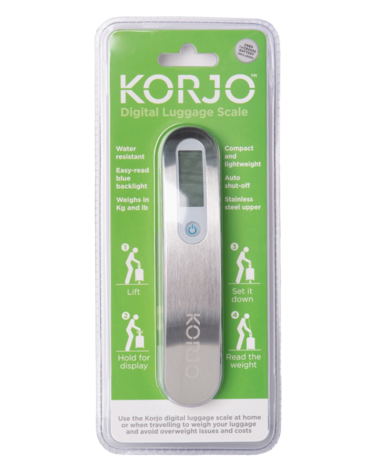 Korjo Digital Baggage / Suitcase Scale - Brushed Aluminium