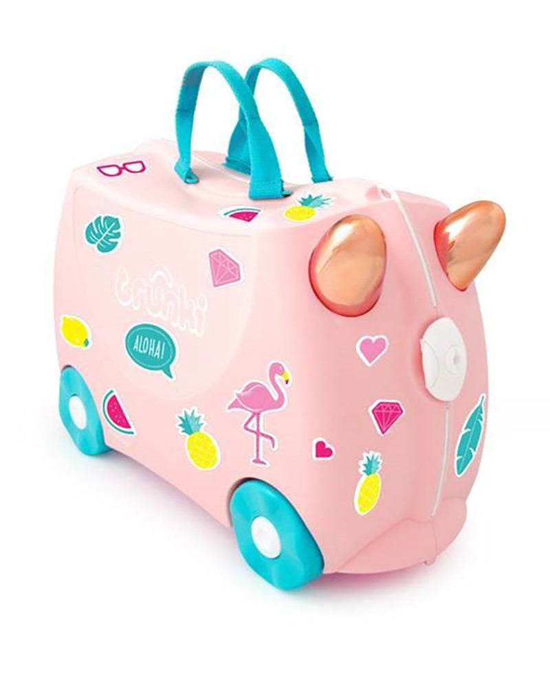  Trunki Flossi the Flamingo - Ride on Suitcase / Luggage - Carry-on Bag - Pink