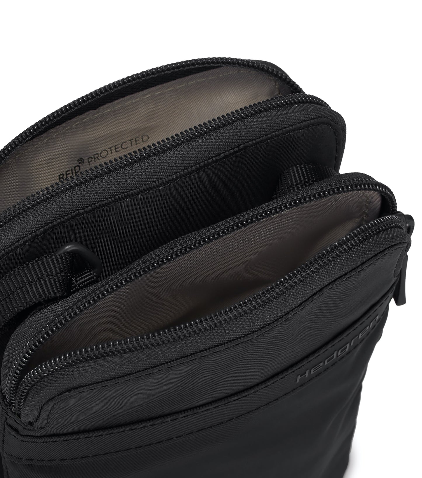 Zippered compartment has room for your passport