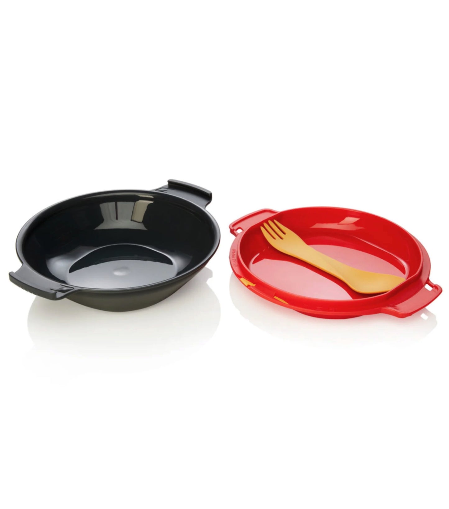 The Uno utensil snaps inside the plate for rattle free transport