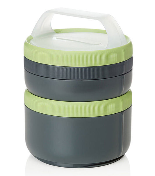 Humangear Stax XL EatSystem Food Containers - Grey / Green