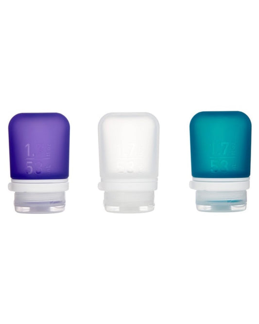 GoToob+ Travel Bottles Small 50 ml 3 Pack - Clear, Purple and Teal