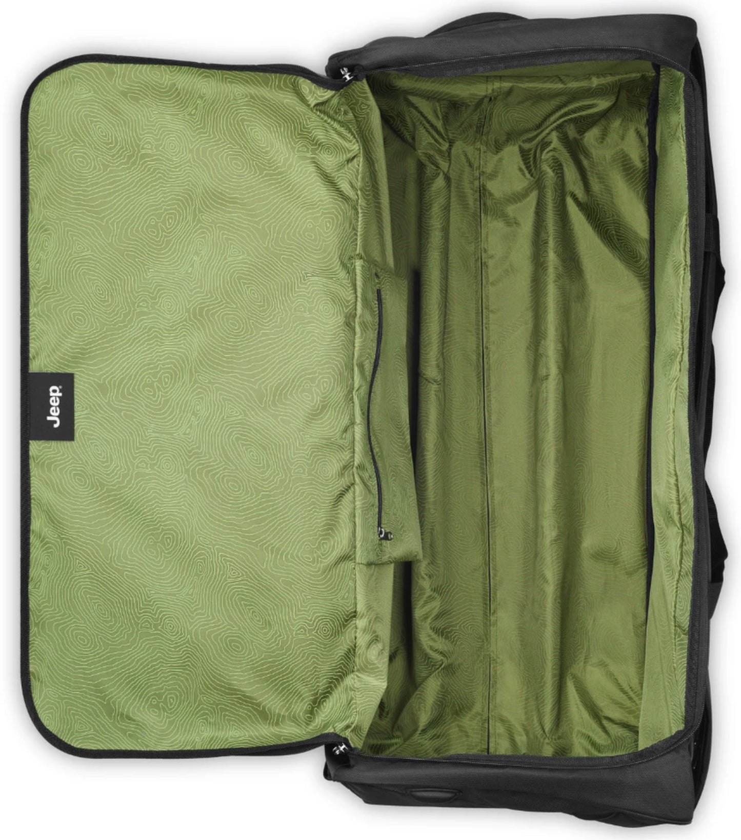 Top zipper portal offering expansive visibility and hassle-free packing