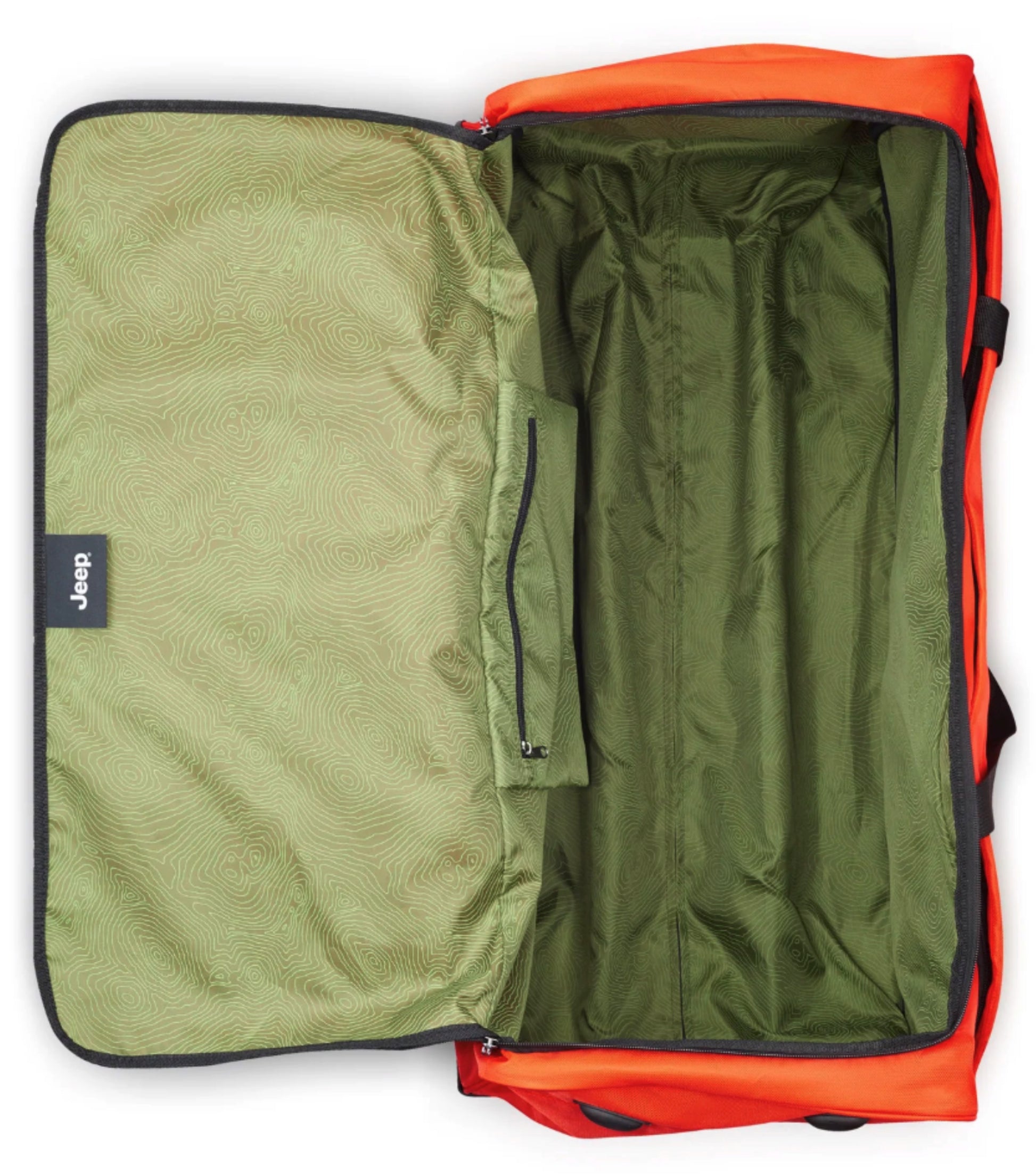 Expedition-ready top zipper portal offering expansive visibility and hassle-free packing