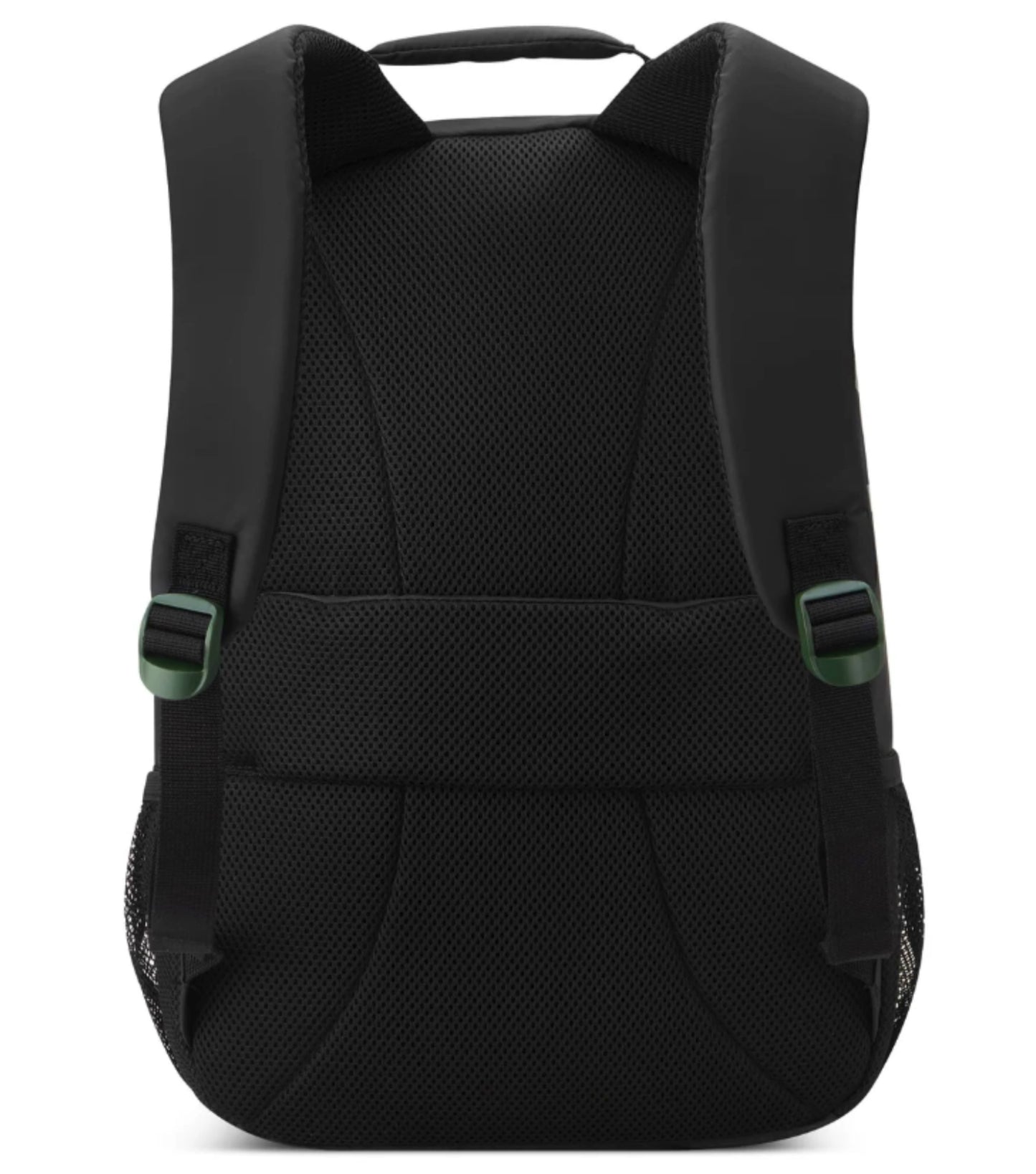 Padded Back Panel featuring a luggage band, ready to seamlessly slide over the trolley tubes of rolling luggage