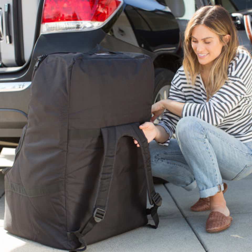 The padded, harness-style backpack straps are ergonomically designed