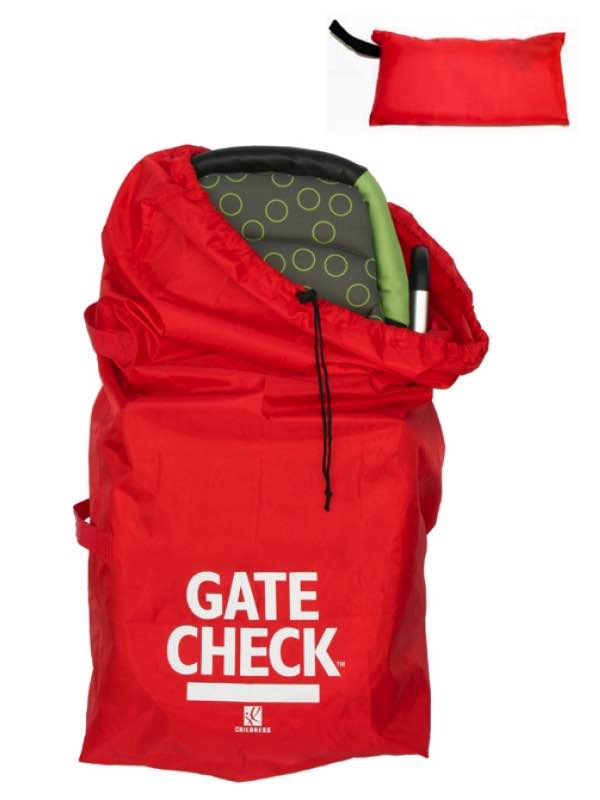 Standard and Double Strollers Gate Check Bag, stuffs quickly into attached pouch